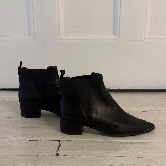 Acne Black Leather Ankle Booties - Picture 1 of 5